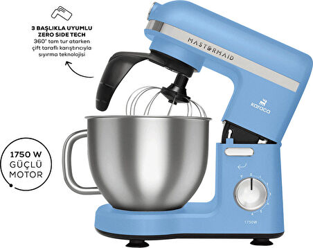 Karaca Mastermaid Chef Pro Çift Kollu Stand Mikser Royal Blue 1750 W